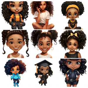 Lịch Sử Màu Đen Cô Gái Nhiệt Truyền Nhiệt Dán DIY Một Mức Độ Có Thể Giặt Sắt Trên Các Bản Vá Lỗi Cho Quần Áo Tôi Là Màu Đen histroy - Product Image 1