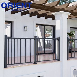 Villa ringhiera in alluminio stile moderno ringhiera scala su misura completamente saldato bar balaustra sui balconi esterni - Product Image 2