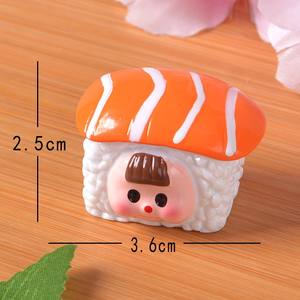 6 Stijlen Creatieve Simulatie Voedsel Speelgoed Mini Hars Ambachten Mini Sushi Baby Gezicht Ambachten Japanse Keuken Miniaturen Voor Poppenhuis - Product Image 5