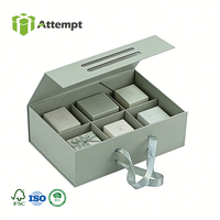 Recycelte Materialien Magnetische Faltbare Geschenkbox für Kosmetik mit Kartonverpackung Bandgriffen Trennwänden Einlage Schaumstoffpolsterung