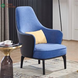 Canapé matelassé avec dossier haut de gamme, tissu de velours <span class=keywords><strong>bleu</strong></span>, siège simple pour chambre à coucher - Product Image 2