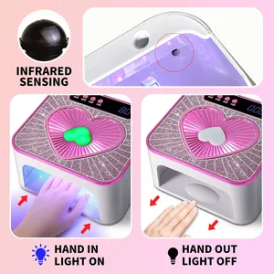 Lampe à LED UV pour ongles, 45 LED, lampe de séchage pour vernis gel, machine de séchage avec capteur automatique, lampe à LED UV en forme de cœur, outil de séchage - Product Image 4