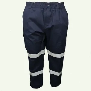 男士高强度97% 棉，3% 氨纶斜纹高能见度工作安全反光带长裤
