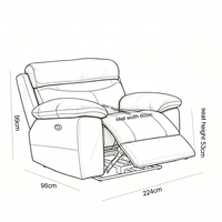 Fauteuil inclinable manuel en cuir de vachette véritable, canapé monoplace surdimensionné, mobilier de salon avec repose-pieds extensible