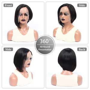 Bob Lace Front Pelucas Peruano Pixie Cut Short Hd Lace Cabello brasileño 100% Cabello humano virgen Marrón claro Encaje suizo Tamaño promedio - Product Image 2