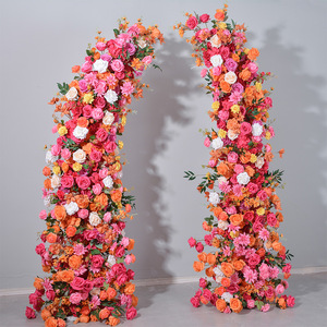 Fleurs artificielles élégantes au toucher réel pour mariage, rose vif et <span class=keywords><strong>orange</strong></span>, pour arche de fond de scène, fournitures événementielles, emballage carton - Product Image 3