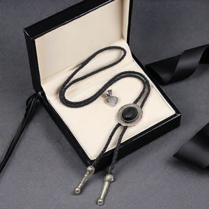 アレルギー対応 エコブラス カスタムオーダー ウエスタン カウボーイ ループタイ ブラックオニキス 黒曜石 レトロ ファッション カフリンクス タイクリップ - Product Image 2