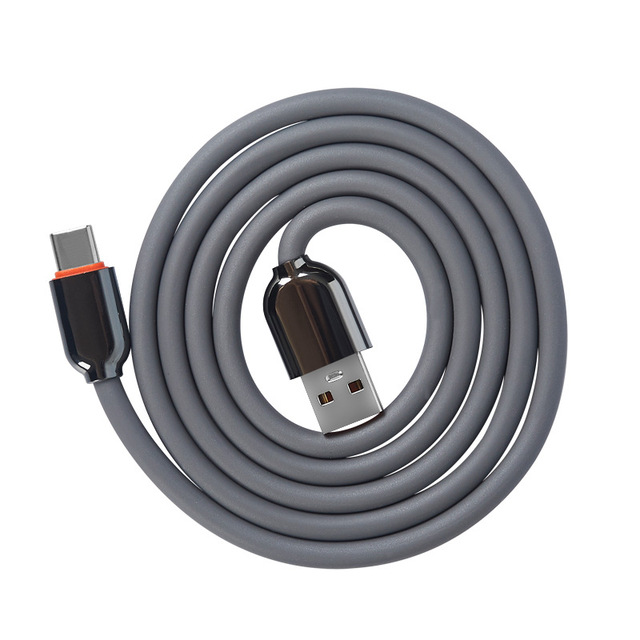 Logo Design Charging Cable 1.2m 3 in 1 120W USB Cable Type c Micro Fast Charging Transparent Data Cable