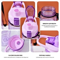 Bouteille d'eau sport personnalisée avec logo, couvercle à ouverture rapide, anti-fuite, portable, avec cordon, en plastique de qualité alimentaire, pour le camping et les adultes