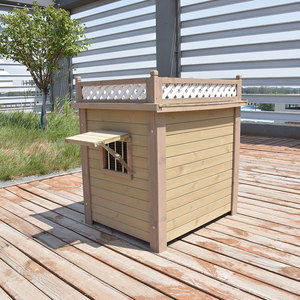 Caseta para Perros de Madera Maciza para Exteriores, Resistente a la Lluvia, para Interiores, para Perros Pequeños, Medianos y Grandes, con Cierre de Botón y Función Transpirable para Patio - Product Image 4
