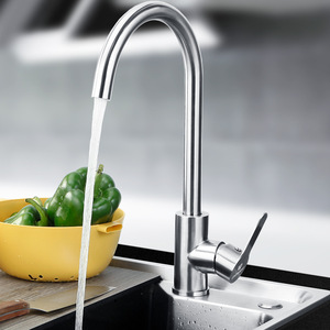 ก๊อกน้ำอ่างล้างจานแบบหมุนได้ Unihopper 304 สแตนเลสสตีล แบบก้านเดี่ยว ติดตั้งบนเคาน์เตอร์ วาล์วเซรามิกทันสมัย หมุนได้ 360 องศา - Product Image 1