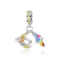 Pendentifs de collection originaux en forme de fusée, thème aviation, en tungstène blanc, avec placage argent épais, pour l'approvisionnement transfrontalier