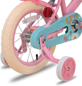 Pretty Pink Colors Bicicleta para niños 12 14 <span class=keywords><strong>16</strong></span> pulgadas con cesta Radios coloridos y asiento trasero para niñas - Product Image 4