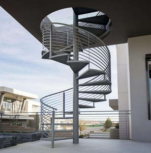 Escaliers en colimaçon préfabriqués en acier inoxydable de haute qualité Echelle extensible au design moderne pour usage intérieur et extérieur pour appartements - Product Image 1