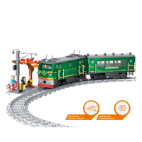 Ensemble de blocs de construction 3D modernes et motorisés, train, métro, tram, modèle en plastique, jouet éducatif pour enfants, cadeau d'anniversaire