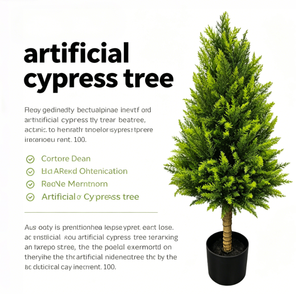 Cyprès artificiel réaliste de haute qualité pour l'extérieur, respectueux de l'environnement, résistant aux UV, ignifuge, avec des feuilles aux toucher naturel et effet de chute des feuilles - Product Image 5