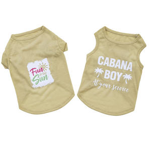 Stile estivo a tema Pet t-shirt per vacanze in spiaggia tessuto di cotone antiscivolo con orsacchiotto barboncino <span class=keywords><strong>Beagle</strong></span> edizione speciale - Product Image 2