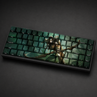 Keyboards Diy Custom LOL Woad Ashe 68 Key PBT Dye Sublimation Side-Printed Keycaps Cherry Profile for Mechanical Keyboard Set