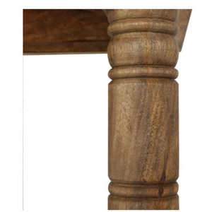 Mesas de centro de varios estilos con madera maciza y cajones de almacenamiento de artesanías de metal Café al aire libre Madera tallada a mano Mesita de noche Color marrón - Product Image 2