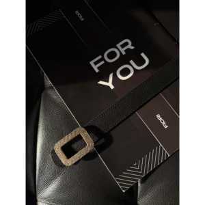 Hebilla de cinturón cuadrada con diamantes de imitación Fiori, de aleación chapada, con marco tipo caja, accesorio casual para mujer - Product Image 1