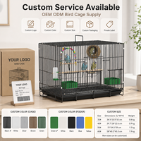 Cage d'élevage personnalisée en gros, pliable, portable, de luxe, avec espacement de 1 cm, grande cage à oiseaux en fil de fer métallique pour l'élevage des perroquets