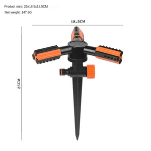 Automatic 360 Degree Rotating Plastic Ground <strong>Sprinkler</strong> Trigeminal <strong>Irrigation</strong> System For Farm &amp; Garden Lawn Watering Tool - Product Image 5