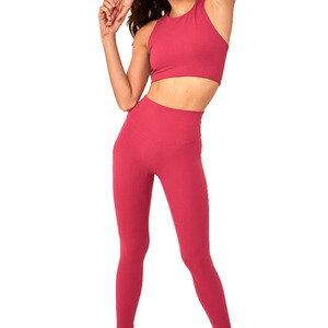 Ensemble de yoga deux pièces respirant et uni pour femme, nouvelle collection, qualité supérieure, sexy et idéal pour le fitness et les sorties en club - Product Image 1