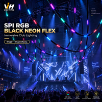 D25 Noir 360 °   Tube LED néon flexible adressable SPI RGB 24V WS2811 pour éclairage architectural, hôtelier et commercial