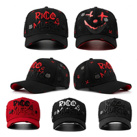 Casquette de baseball vintage sportive de haute qualité à 5 panneaux avec visière incurvée et taille ajustable, Gorras Chip Nfc Rico O Muerto Gorra Bigg boss Hats