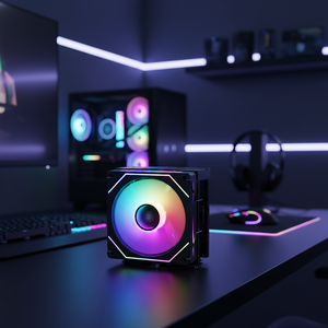 Enfriador de CPU de Escritorio con 4 Tubos de Calor, Ventilador RGB de 4 Pines para 1700, Enfriador de Rodamiento Líquido de 120 mm con Control Inteligente de Temperatura para <span class=keywords><strong>I5</strong></span> - Product Image 3
