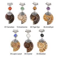 Magnifique pendentif en coquillage naturel spirale de 6 cm, breloques en pierres précieuses argentées vieillies pour collier vintage, apprêts de bijoux