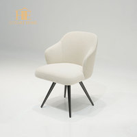 Chaises de salle à manger italiennes de luxe léger pour la maison, chaise de salle à manger élégante en tissu avec dossier ailé