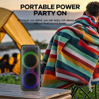 Système d'enceintes LED RGB 5.0 avec FM, prise en charge TWS et micro, batterie 1200 mAh - Idéal pour le home cinéma et les soirées