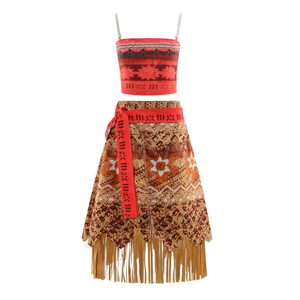 Toddler Halloween Costume Vaiana Adventure Summer Girls Beach Dress Princess <strong>Moana</strong> Costume With Wig Necklace - Product Image 2
