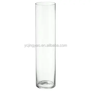tube en verre clair cylindre Suppliers-Pot de fleurs en verre, grand Tube rond clair, tuyau de 500mm de haut, Pyrex et tout rond