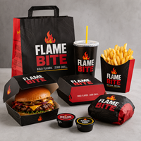 Fournisseur de contenants jetables personnalisés avec logo pour emballages alimentaires (burgers, poulet frit, frites) pour les chaînes de restauration rapide