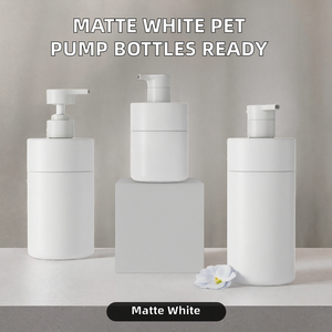Matte White PET <b>Pump</b> <b>Bottle</b> Round Lotion <b>Bottle</b> 300ml 400ml 500ml for <b>Shampoo</b> Body Wash Hand Soap Skincare Packaging/ - Product Image 2