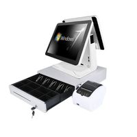 Nouveau terminal de point de vente 15 pouces, système de point de vente Windows pour la vente au détail, tout-en-un, noir