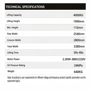 Plataforma Elevadora de Coches de Desbloqueo Unilateral 4000KG RS-2L-40B - Product Image 1