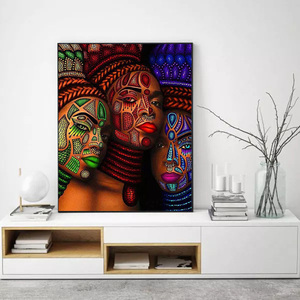 Pintura de Diamantes 5D DIY al por Mayor, <span class=keywords><strong>Punto</strong></span> de <span class=keywords><strong>Cruz</strong></span>, Tres Mujeres Africanas, Mosaico, Cuadro Decorativo para Pared del Hogar, Arte - Product Image 3