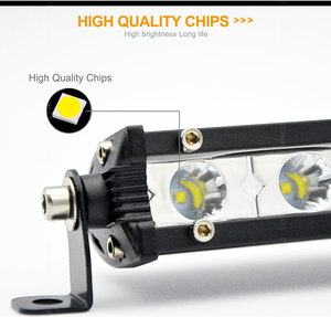 12V 24V voiture travail lumière LED barre lumineuse 7 pouces 18W jaune citron accessoires d'éclairage de voiture pour hors route <span class=keywords><strong>4x4</strong></span> <span class=keywords><strong>SUV</strong></span> ATV tracteur bateau camion - Product Image 3