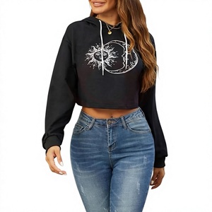 Sudadera con Capucha Corta Oversize para Mujer, de Algodón Premium, Transpirable, de Secado Rápido, Estilo Casual Urbano, para Uso Diario - Product Image 1
