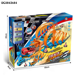 Juguete de Pista de Rieles para Armar 652-M9, 111 Piezas, <span class=keywords><strong>Coche</strong></span> Eléctrico de Riel con Catapulta de Gran Alcance, con Luces y Música - Product Image 4