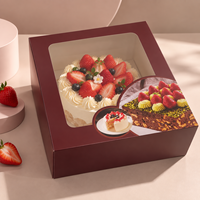Fabricant de boîtes à gâteaux avec fenêtre, emballage en carton alimentaire portable, imprimé sur mesure, respectueux de l'environnement, en matériaux recyclés, pour boulangerie