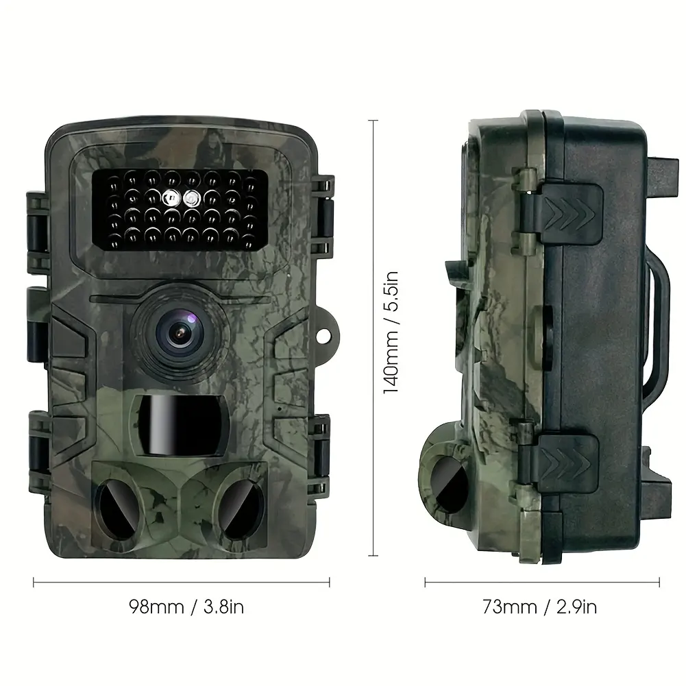Câmera de segurança 58MP 2.7K para jogos de trilha de caça e vida selvagem, câmera à prova d'água diurna e noturna de dupla utilização para caça e escoteiro