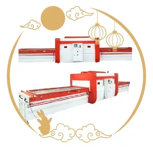 Vacuum membrane press for cabinet solid door woodworking double work table film laminating machine