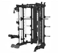 Machine Smith multifonctionnelle SQ7012A avec support de barre réglable, système de câbles et station d'entraînement pour la maison