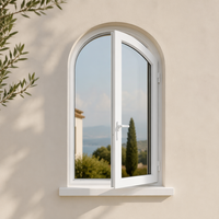 Ventana de Villa Personalizada de Doble Vidrio con Eficiencia Energética, Ventana Abatible de Aluminio con Rotura de Puente Térmico y Resistente al Viento