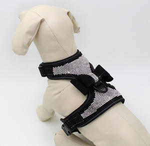 Kingtale Entrega Rápida Arnês Do Cão e Trela Cristal De Luxo Dazzling Espumante Personalizado Strass Bling Nylon <span class=keywords><strong>Dog</strong></span> Vest - Product Image 4
