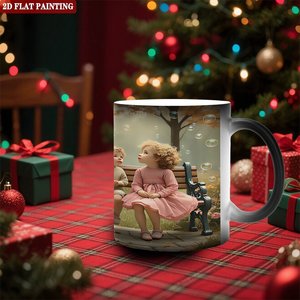 Frosted Black <b>Ceramic</b> <b>Mug</b> 11oz Heat Color Changing Cup Festival Holiday Souvenir - Product Image 2